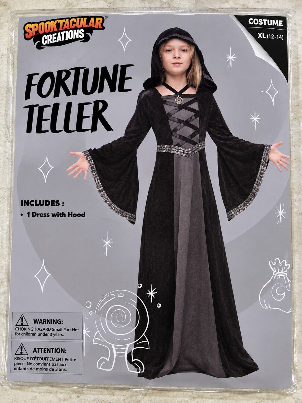 Fortune Teller Costume Girls XL 12-14 Years Spooktacular Creations Halloween